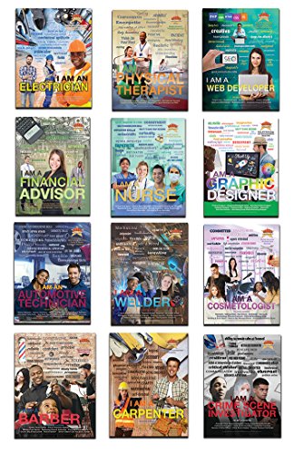 Jaguar Educational in Demand Career Attributes Set of 12 Laminated Posters Depicting 12 Career Pathways. Great for Career Guidance, Technical Schools & Secondary Schools.