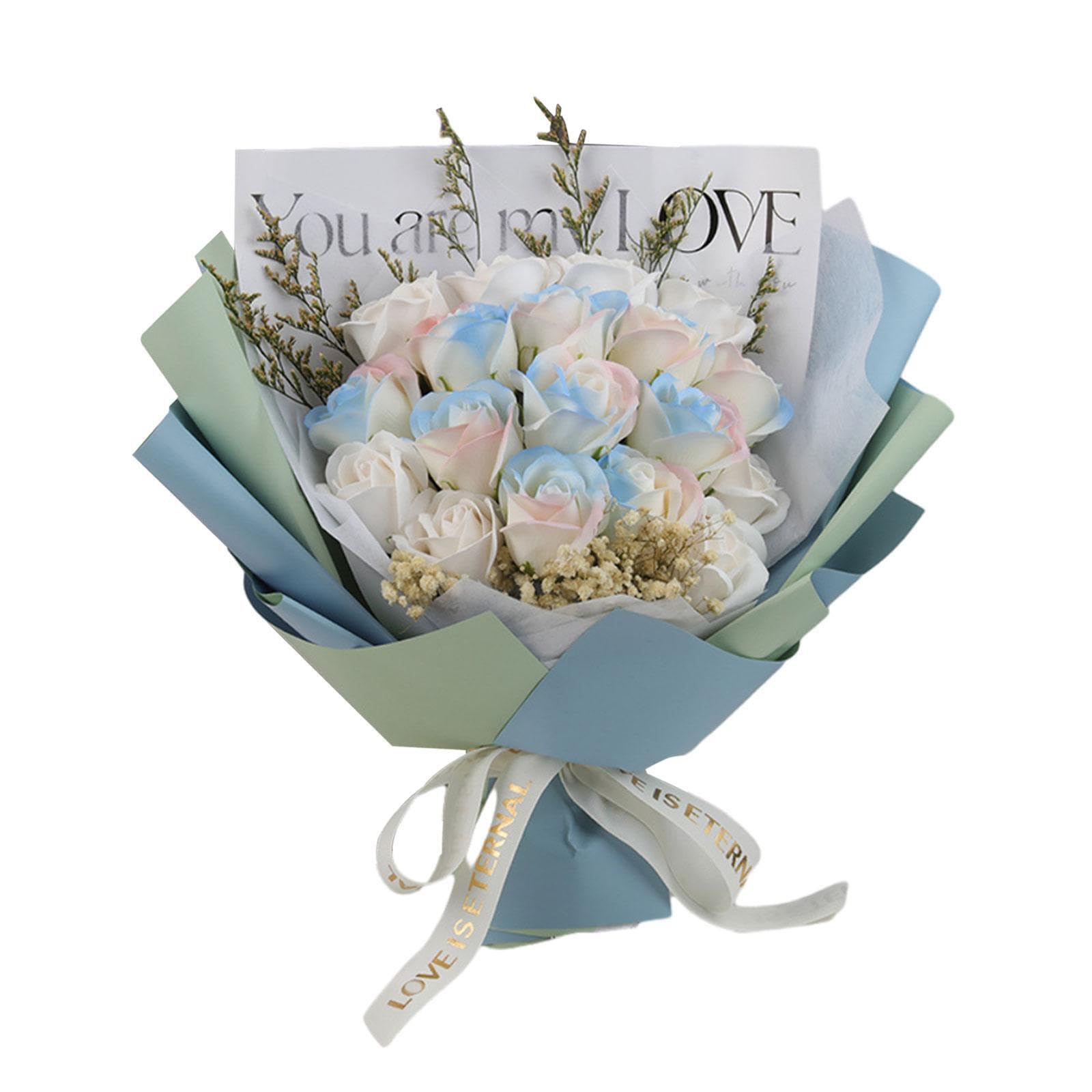 Pixzcsa Valentines Day Bouquet Soap Flowers Vivid And Beautiful Decoration For Gift Artificial Flowers Day Bouquet For Safe Valentines Artificial Home
