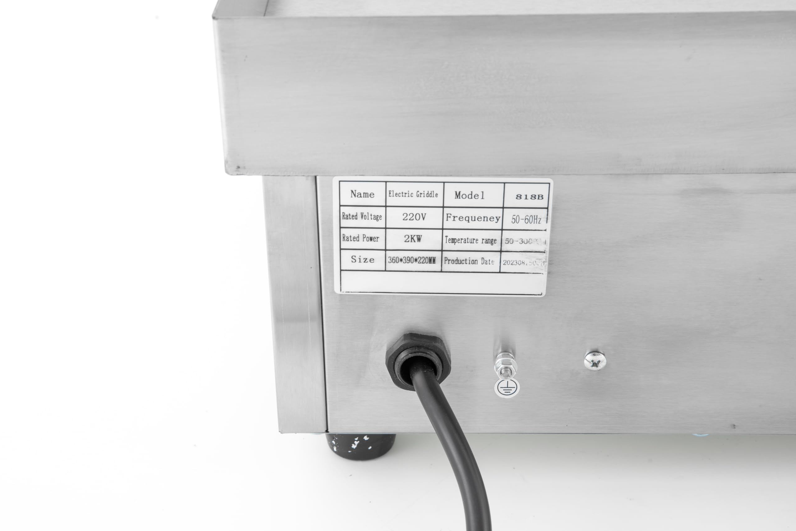 Elektryczny grill komercyjny, 2000 W, profesjonalny grill elektryczny, bezstopniowo zagęszczony 50-300 °C, elektryczny grill ze stali nierdzewnej, płyta do grillowania