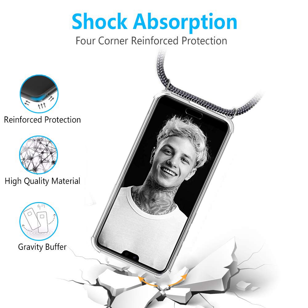 FMPCUON Cover Trasparente con Cordino Compatibile con Huawei Mate 40