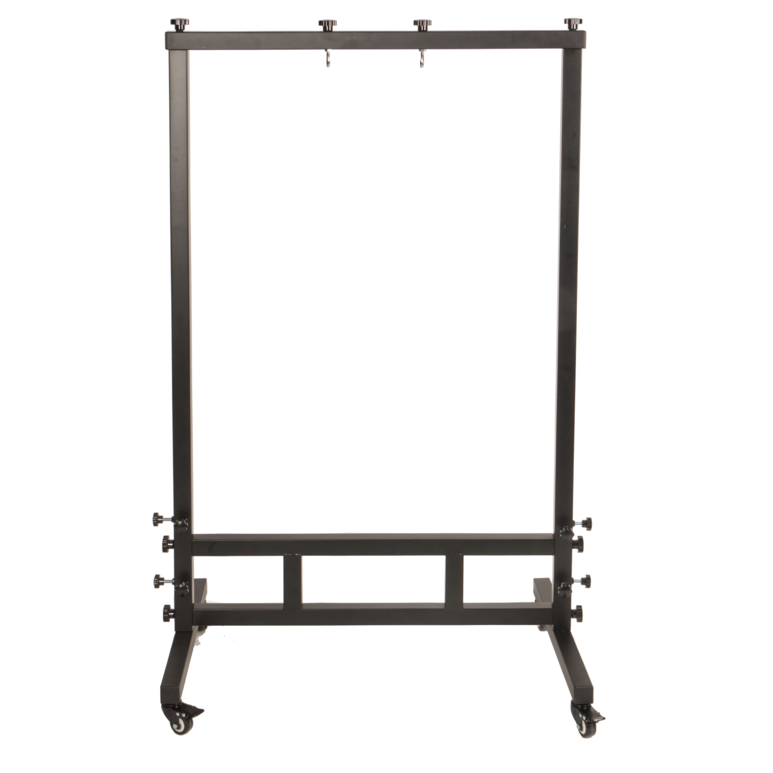 Gong Ständer 30 Zoll Universal - Robuste Aluminiumkonstruktion, Vierkant-Rohrprofil, Feststellbare Rollen, Verschraubte Haken, Ideal für Percussion Hardware