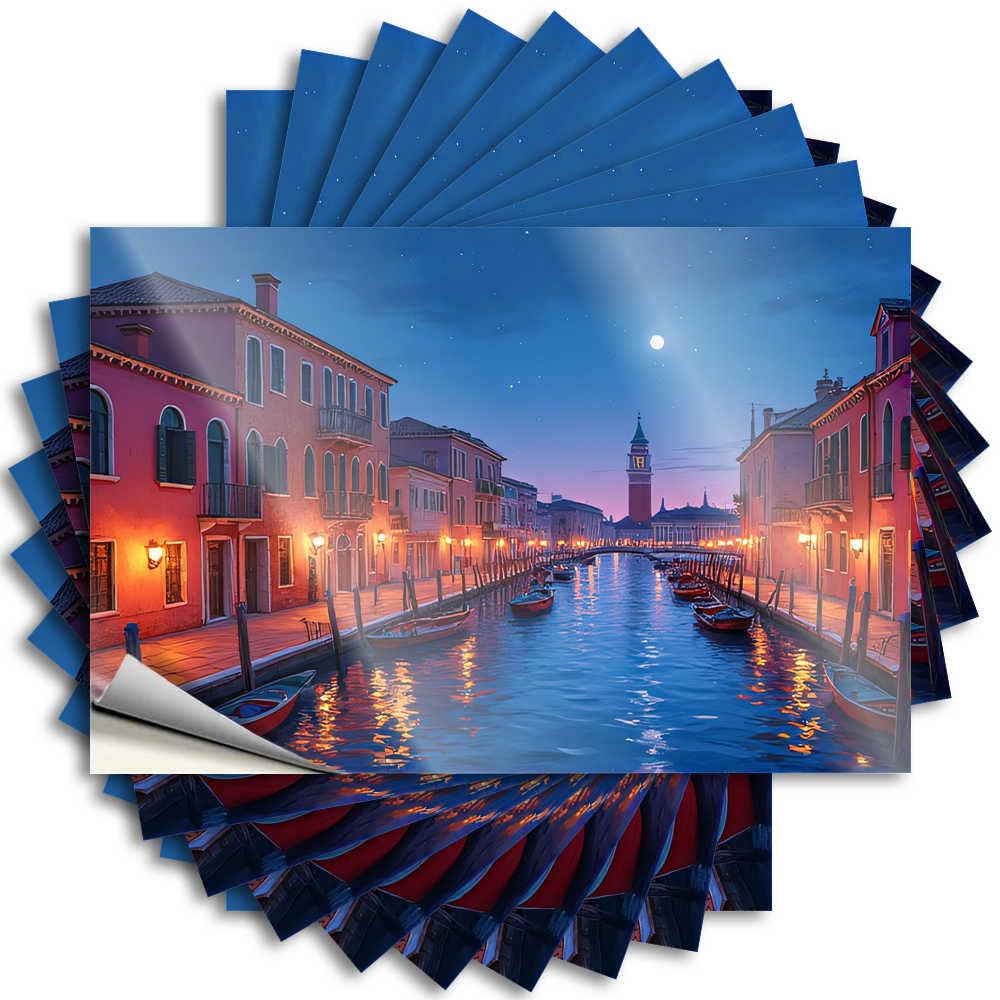 Bumper - Crazy Door Venetian Night: Moonlit Canals and Historic Buildings for Spring Sports Bar Decor(12X18CM)