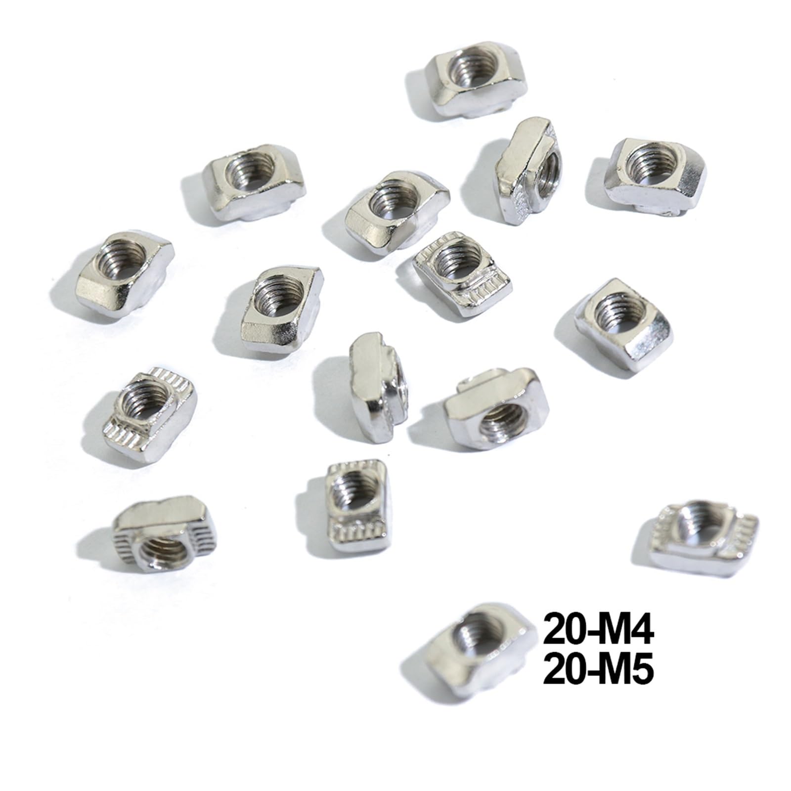 GRFIT 100 Uds 50 Uds M3 M4 M5 tuerca en T niquelada cabeza de martillo tuerca de fijación for perfil de extrusión de aluminio 2020 serie 1515 ranura 6mm (Size : Kits-2 Ball Nut)
