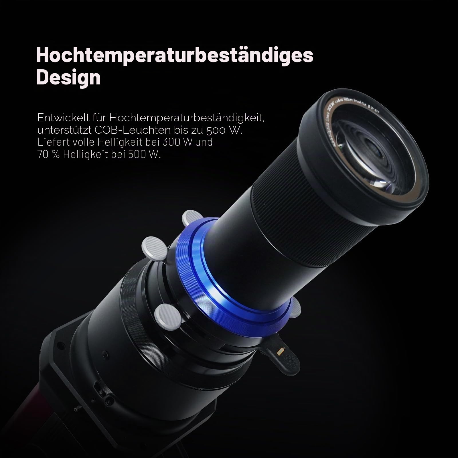 Bowens Mount Optical Snoot Kit für Aputure Amaran 100X/D, 200X/D, 150C, 300C, 600X Pro, Godox SL60 – Spotlight Projektion mit 5 Farbfiltern, 30 Gobos und 5 speziellen Farb-Gobos.