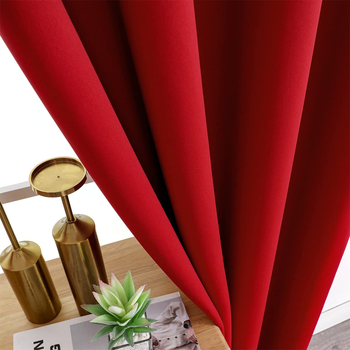 GYROHOME Tende oscuranti con occhielli per il trattamento delle finestre con riduzione del freddo e del calore, 2 pannelli, beige, 117 x 183 cm