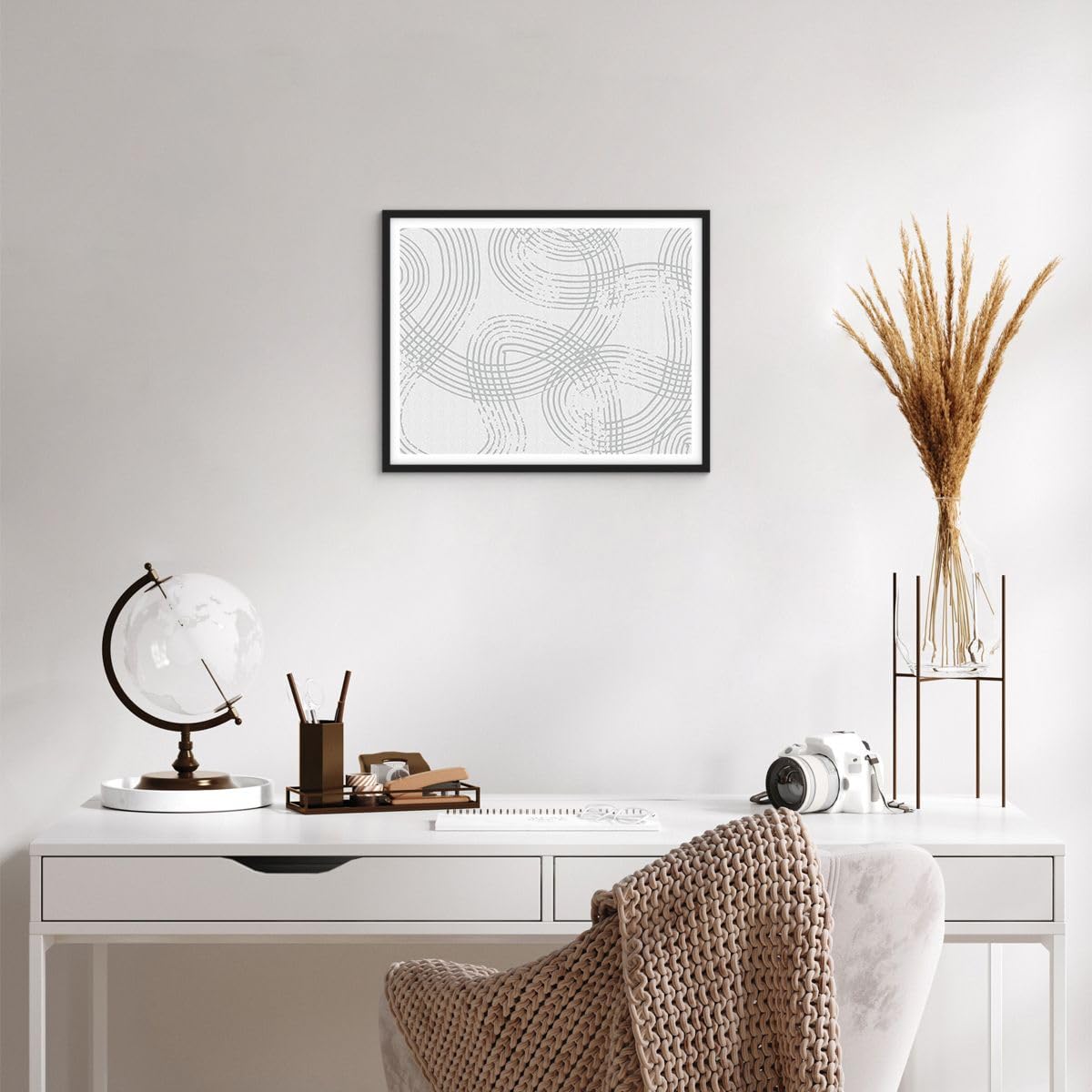 ARTTOR Poster Cadre Noir 50x40 cm Affiche Abstrait Pastel - 5913 - P2B