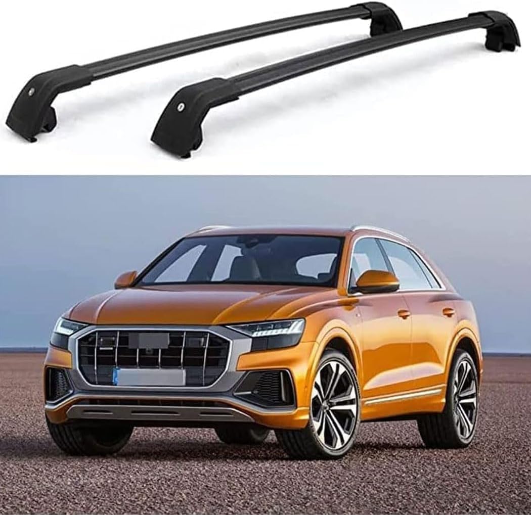 Tmxm A-Black 2 Pcs Roof Rack Cross Bar,For Audi Q8 (4Mn) 2019+ Rooftop Luggage Carrier Crossbar Cargo Transportrack Holder Auto Accessories,