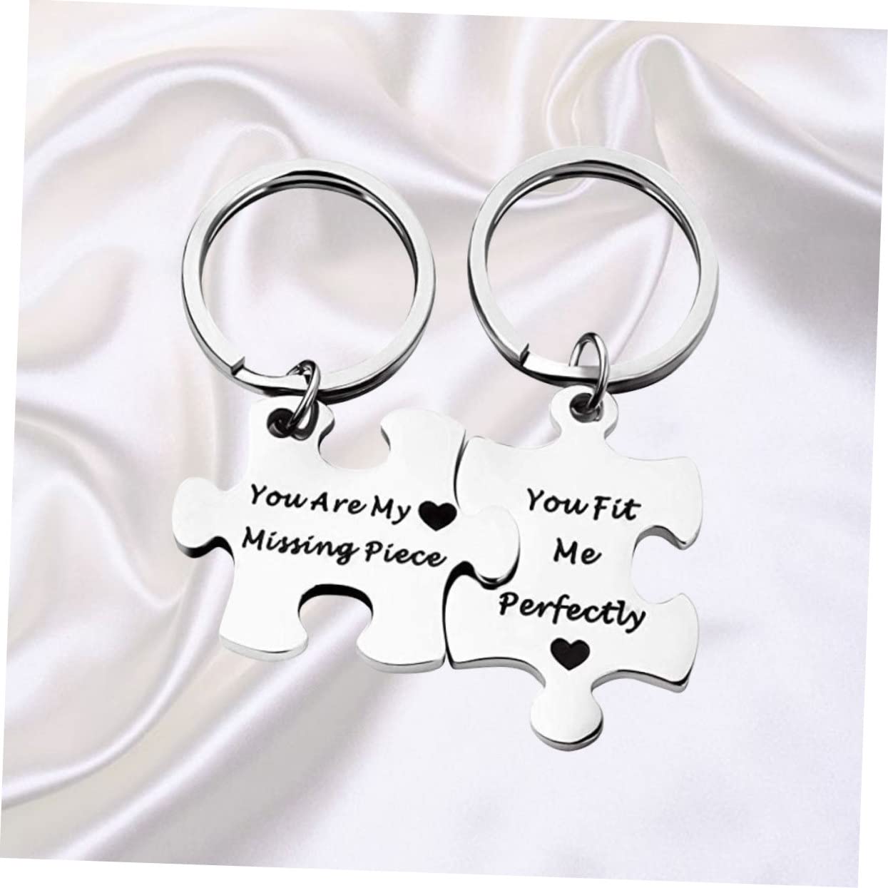 6piezas Llavero De Pareja De Acero Inoxidable Mensajes Grabados Llavero Decorativo Para Coches y Accesorios Para Aniversarios y San Valentín
