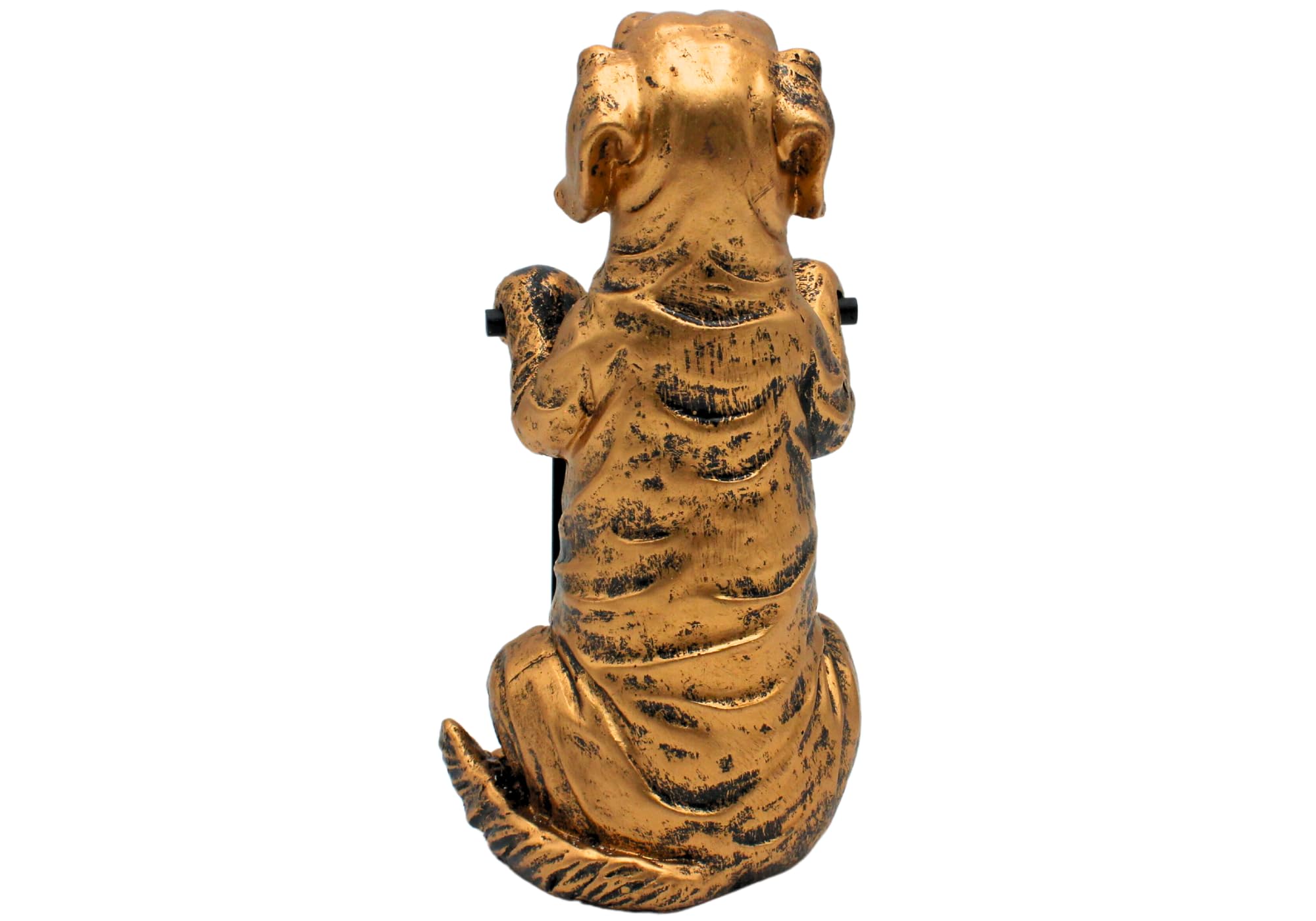 Dekohelden24 Decorative dog figure in gold, with board for labelling size: L/W/H approx. 9.5 x 12.5 x 22 cm, 22 cm - Image 4