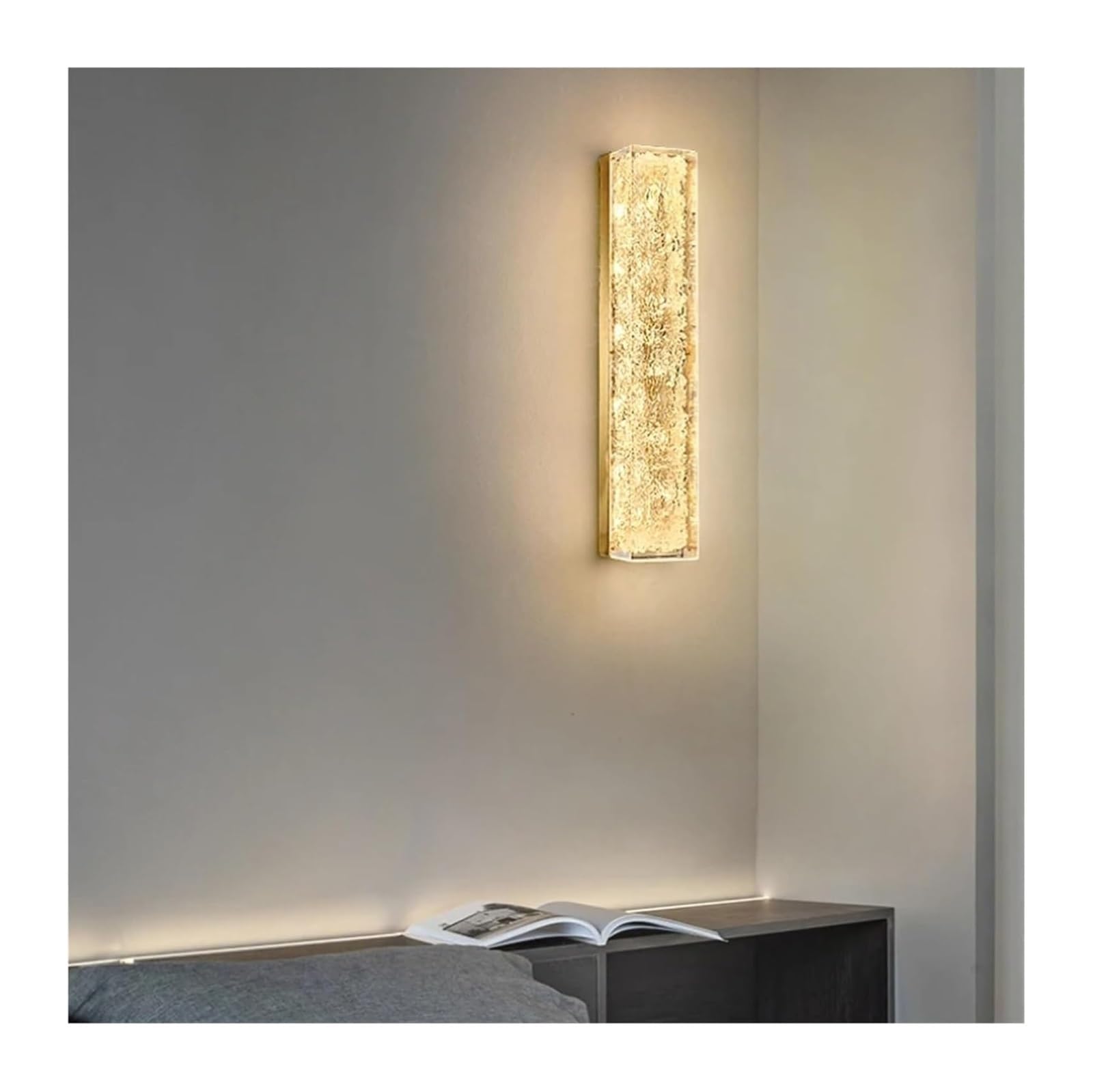 PCXEHUYP Postmodern Brass Wall Sconce Light with Black Gold Copper Acrylic Shade for Bedroom Aisle Staircase Indoor Lighting