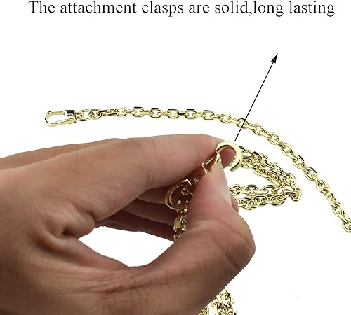 Miniatura 6 de HAHIYO Mini Pochette - Correa de cadena fina y ancha de 0.236 in para LV gruesa de 0.079 in para bolso, cartera, embrague, cómoda correa de metal