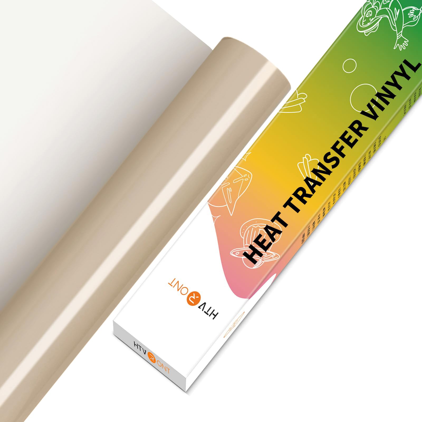 HTVRONT HTV Vinyl Rolls Heat Transfer Vinyl - 12" x 5ft Camel HTV
