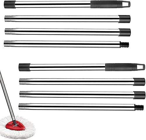 YTCYKJ Mango de repuesto para trapeador giratorio, paquete de 2 unidades de 4 secciones de 30 a 58 pulgadas, mango de escoba o fregona compatible