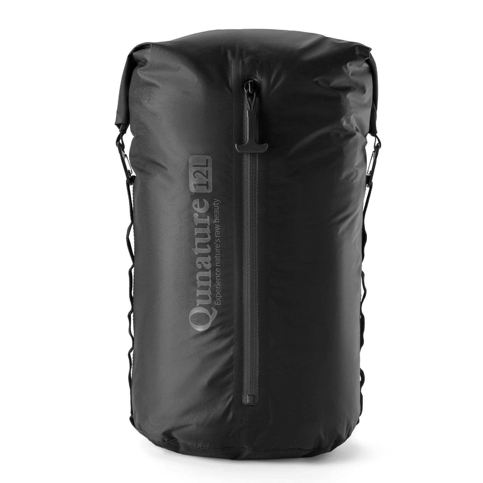 Sacoche Guidon Vélo Bikepacking 12L, Sac Ultra-Léger avec Système de Compression, Sac de Rangement Polyvalent pour Camping, Randonnée, Noir L