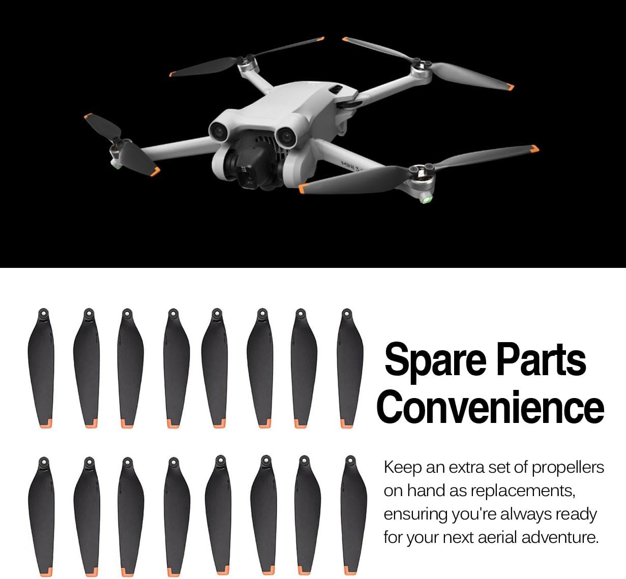 16Pcs Original Propeller for DJI Mini 4 Pro/Mini 3 Pro Propellers Drone Low Noise Wings Blades Compatible with DJI Mini 4 Pro Accessories & Mini 3 Pro OEM (NOT for DJI Mini 3)