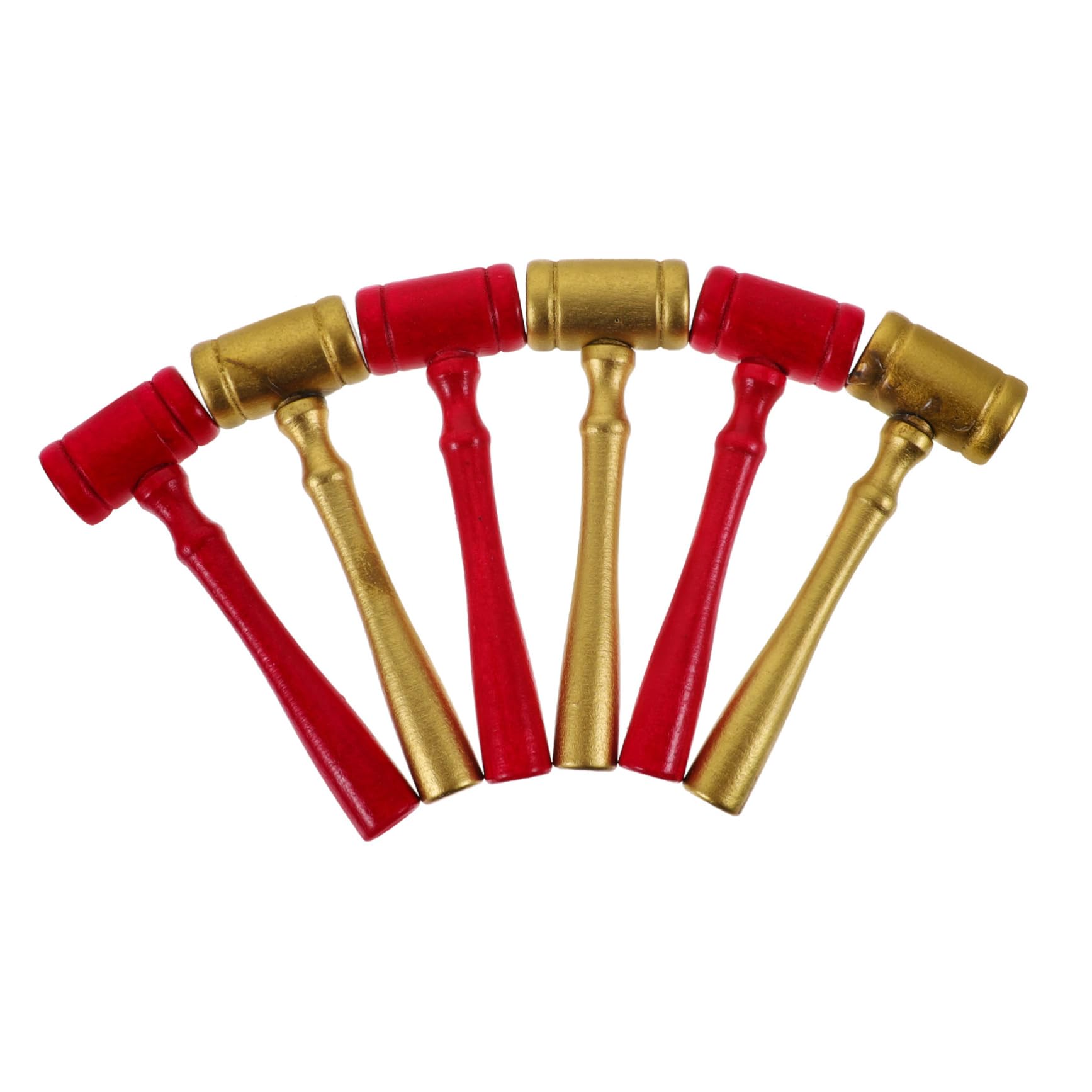 Toddmomy Judge's Hammer Toy Set 6pcs Wooden Mallet Boys and Girls Role Play Toy for Boys and Girls Decorative Hammer for DIY Crafts
