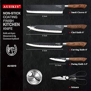 Amazon.com: AUIIKIY 6 Pieces Professional Kitchen Knives Set