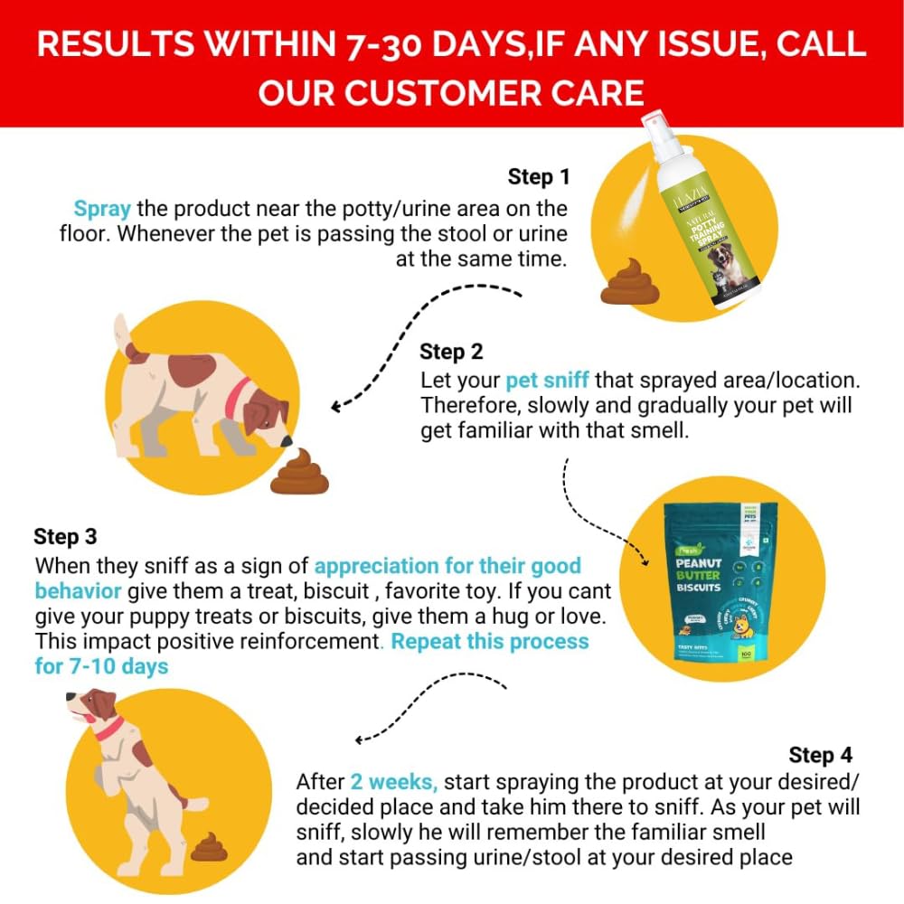FLAZIA Potty Training Spray - 100ml | Trains The Pet Where to Urinate and Poop | Training Corrector for Puppies and Dogs | Indoor and Outdoor Use | Urine Bad Smell Remover (Pack of 1) 4