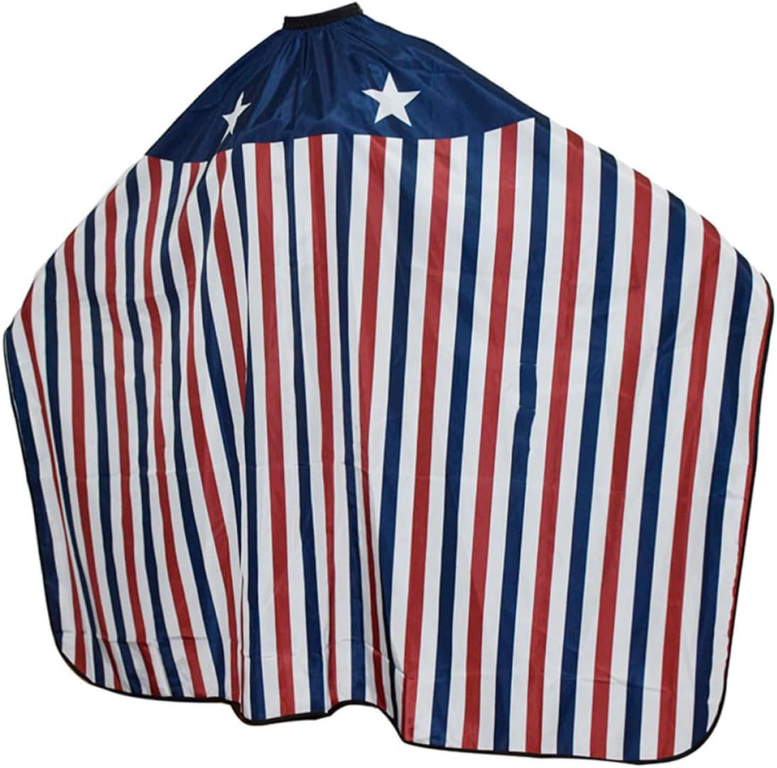 Professional Hair Cutting Cape with Elastic Closure, Polyester Stripe Pattern Hairdresser Cape for Salon and Home Use, Waterproof Haircutting Apron for Hairdressing Supplies