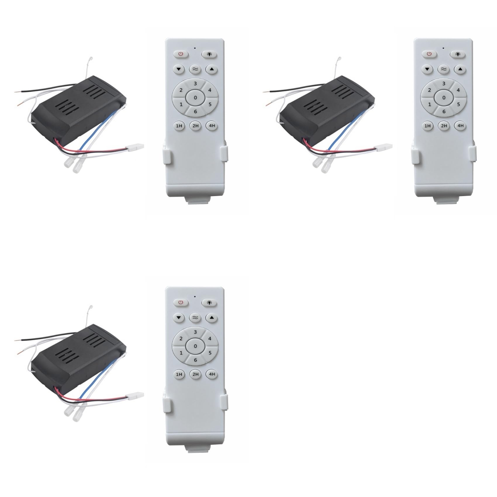 Hndhbfgrt 3X Universal Ceiling Fan Remote Control Kit Low Voltage 50w Dc Fan Light Driver Controller 6-Speed & Timing Remote