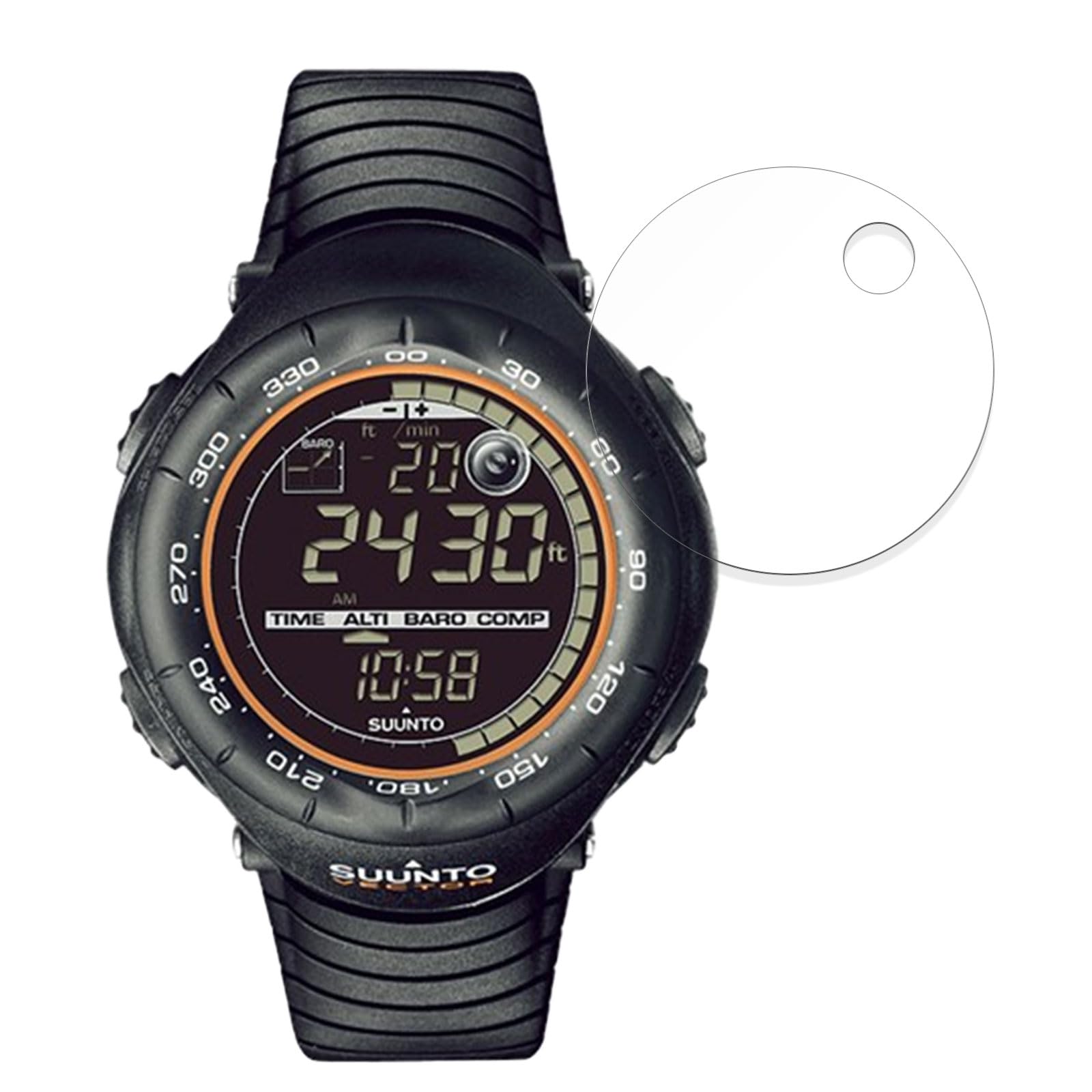 【美品】【保護フィルム付き】スント　ヴェクター　ベクター　オールブラック Amazon.co.jp: MotoMoto フィルム SUUNTO VECTOR 用の 保護