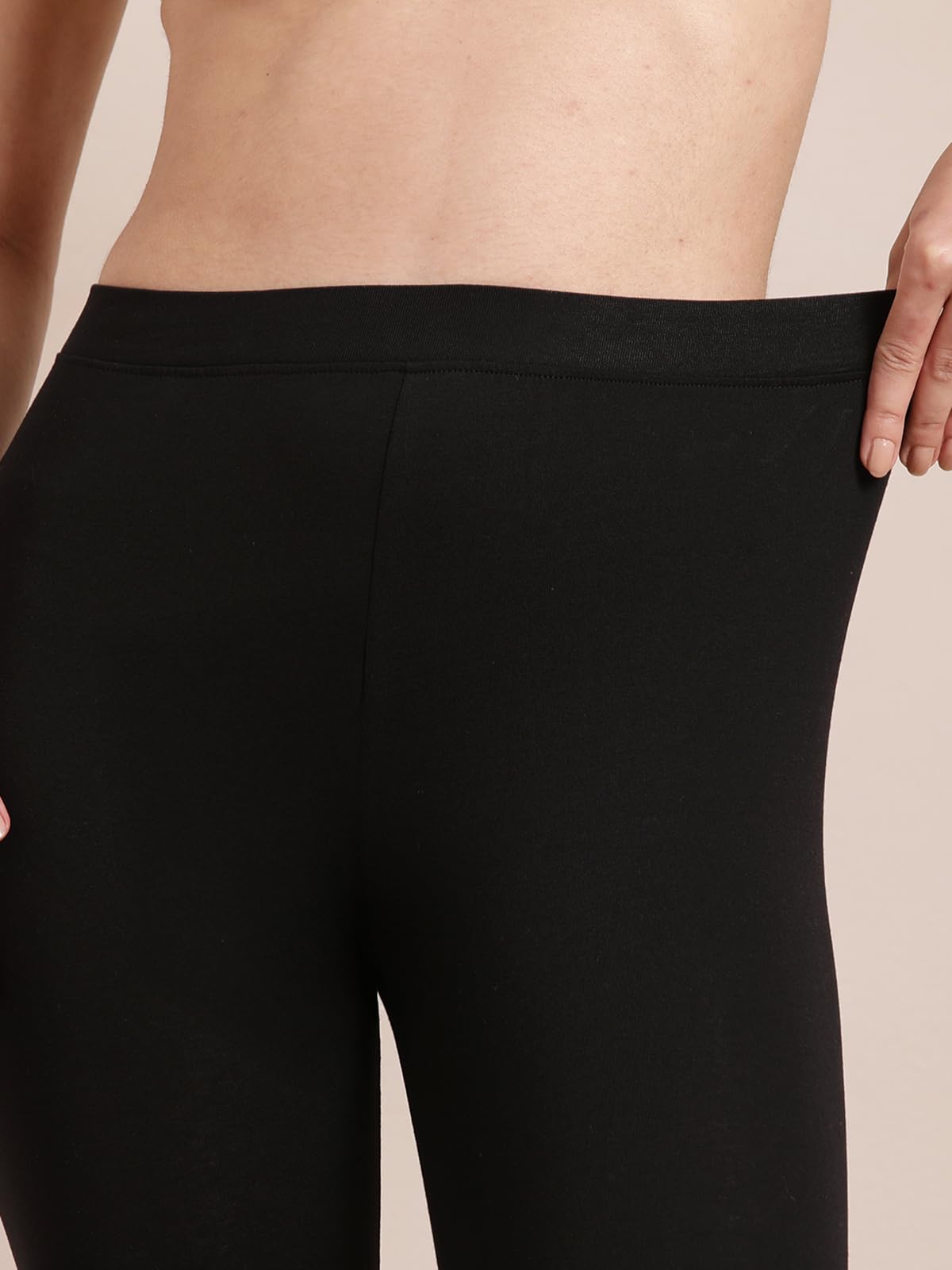 TWIN BIRDS Women's Regular Fit Cotton Mid Rise Leggings (1502_Carbon Black_XL_Black_XL) - Image 6 thumbnail