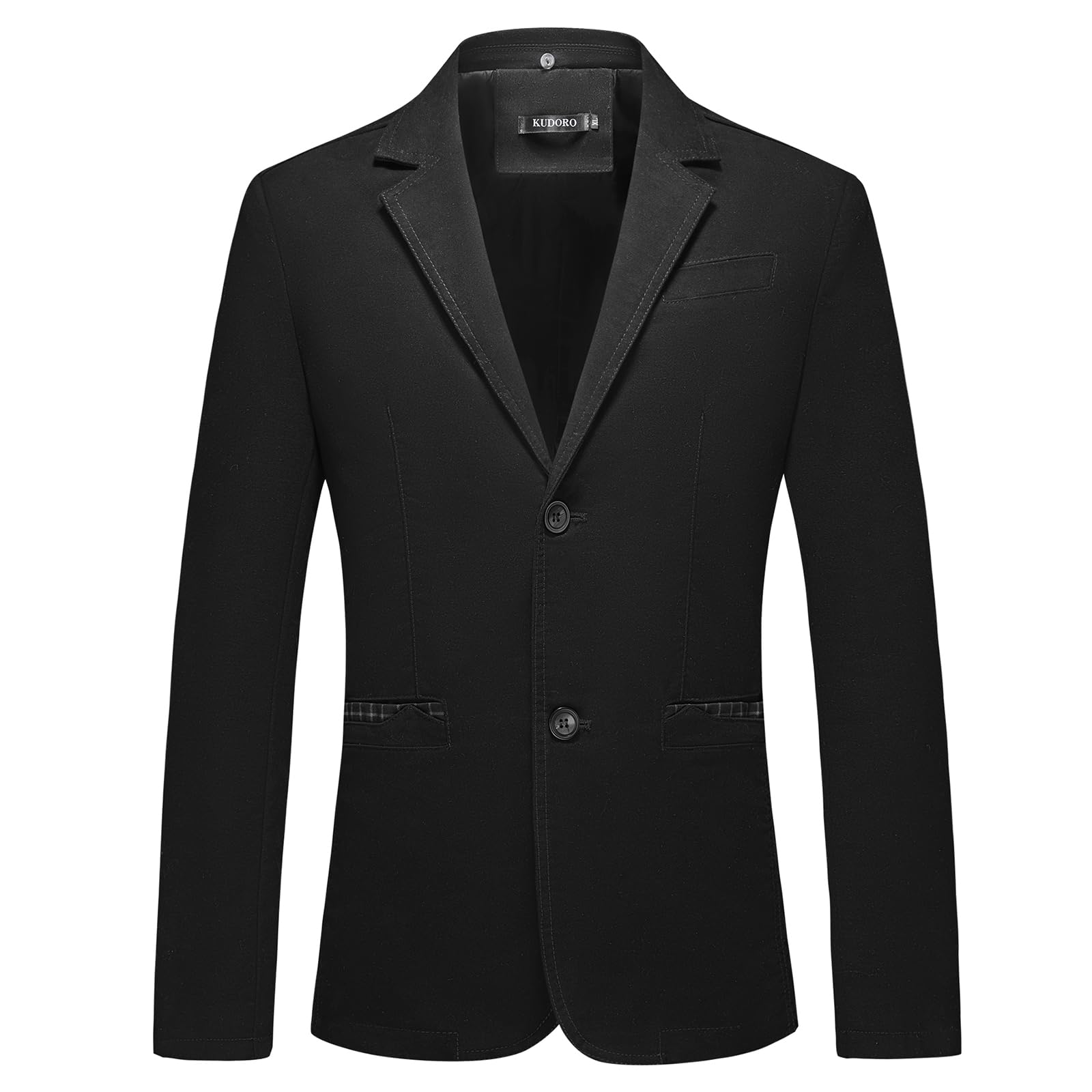 KUDORO Herren Sakko Anzugjacke Slim Fit Freizeit Baumwolle Sportlich Kapuzen Blazer Herren 2 Knöpfe