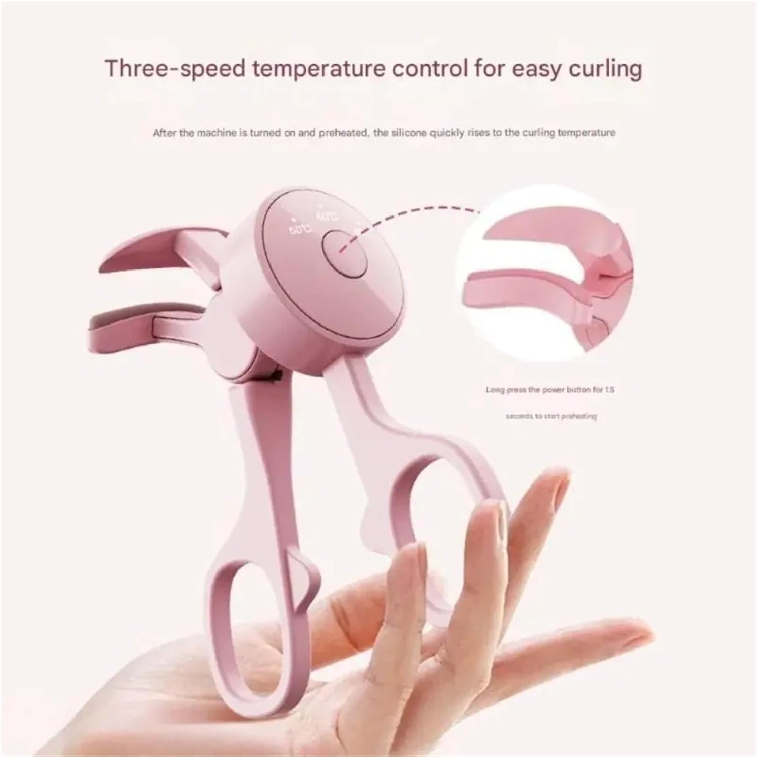 Electric Heated Eyelash Curler - USB Charging, Adjustable Temperature, Lash Curling Makeup Accessory(BB-White)