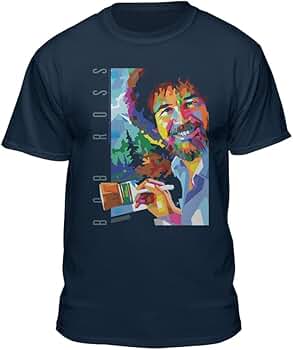 【DEARMINE】Ross Pigment T-Shirt Amazon.com: Bob Ross Officially Licensed T-Shirt Geometric