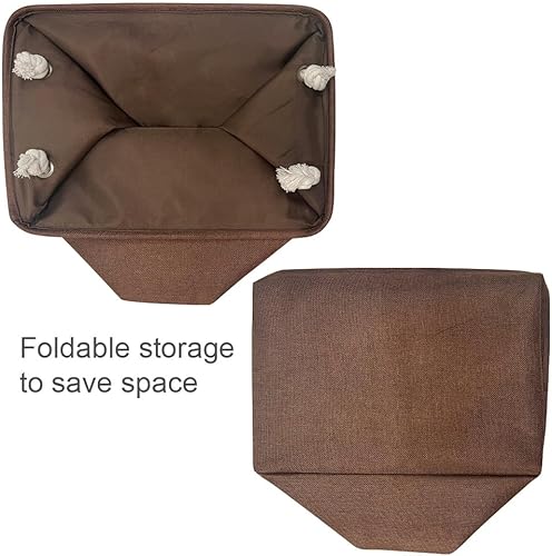 Miniatura 7 de TheWarmHome Cesta de organización y almacenamiento para estantes, paquete de 3 cubos de almacenamiento de tela de 16 x 12 x 12 pulgadas, cubo de