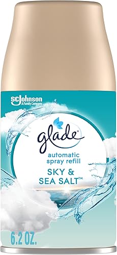 Glade Recambio automático en aerosol, ambientador para el hogar y el baño, sal cielo y mar, 6.2 onzas