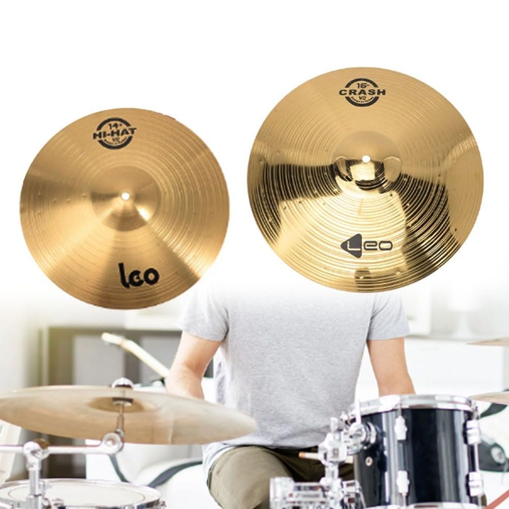 Platillos de latón, reemplazo de percusión de platillos de bombo para jazz Splash Crash Hi-Hat para principiantes y jugadores profesionales (14 pulgadas)