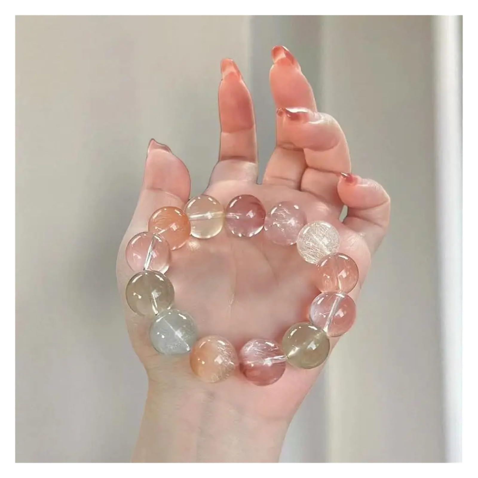 Generico Braccialetti con perline elasticizzate in cristallo Bracciale da donna corda elastica