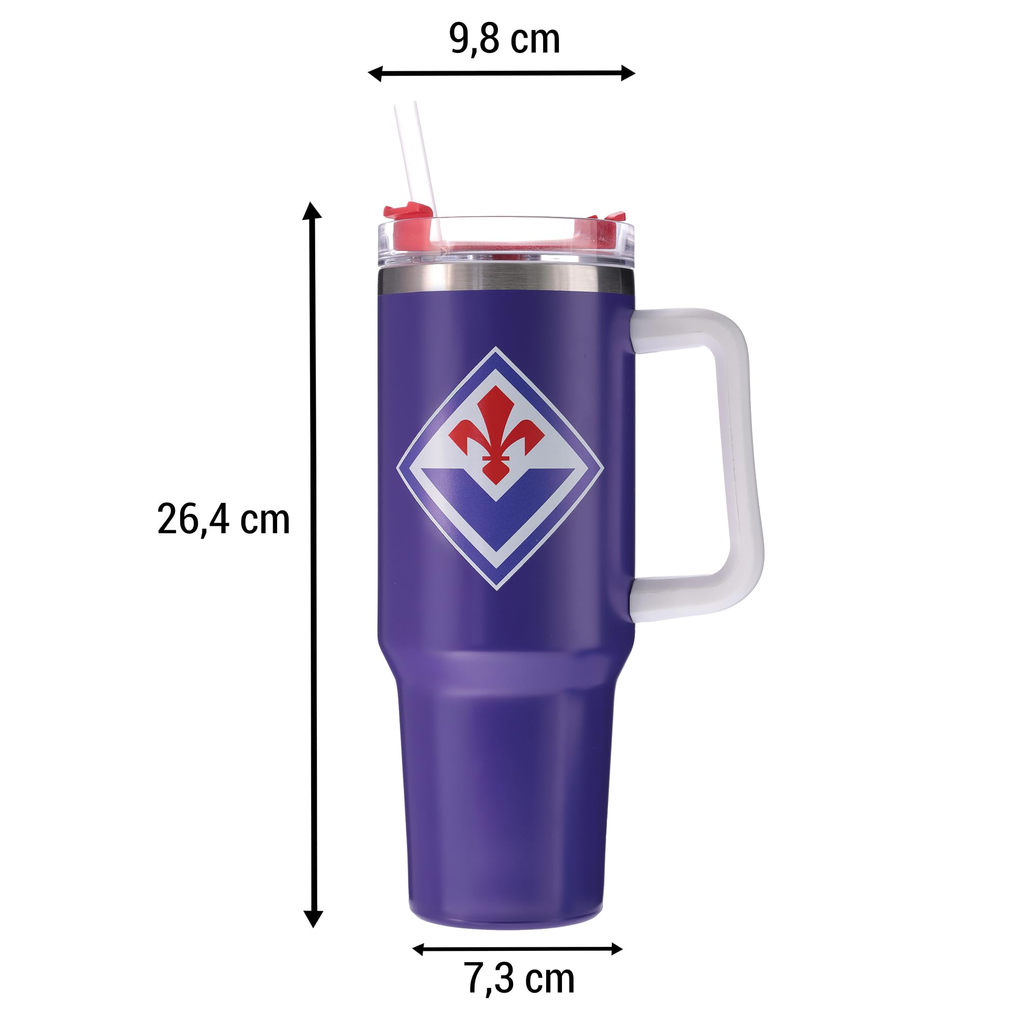 Only4fan S.r.l. Tazza termica grande in acciaio doppia parete 850ml ACF Fiorentina prodotto ufficiale