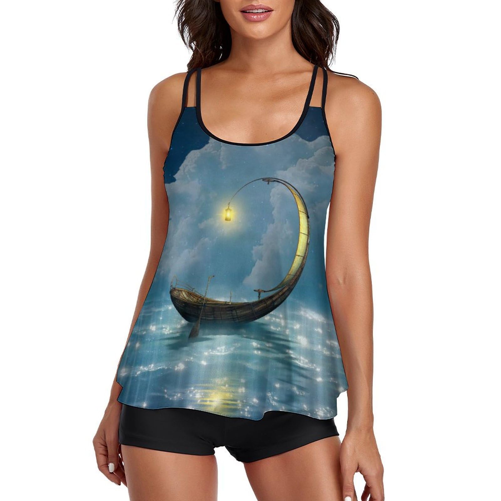 Maillot de bain tankini ensemble bikini short de garçon robe de plage été - 8