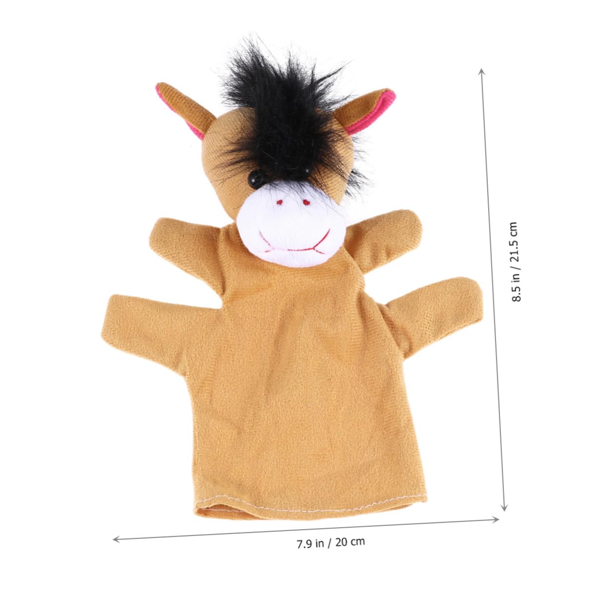 Toyvian 1pièce Poupée à Main Peluche Animal Cheval Jouet Forme De à Doigts Accessoire pour