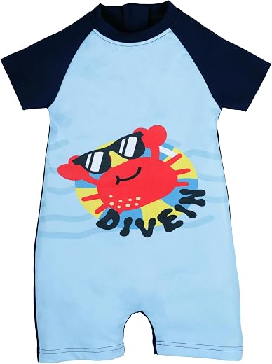 KiddoPanti Boys & Girls Half Sleeve Mid Thigh Length Swim Suit