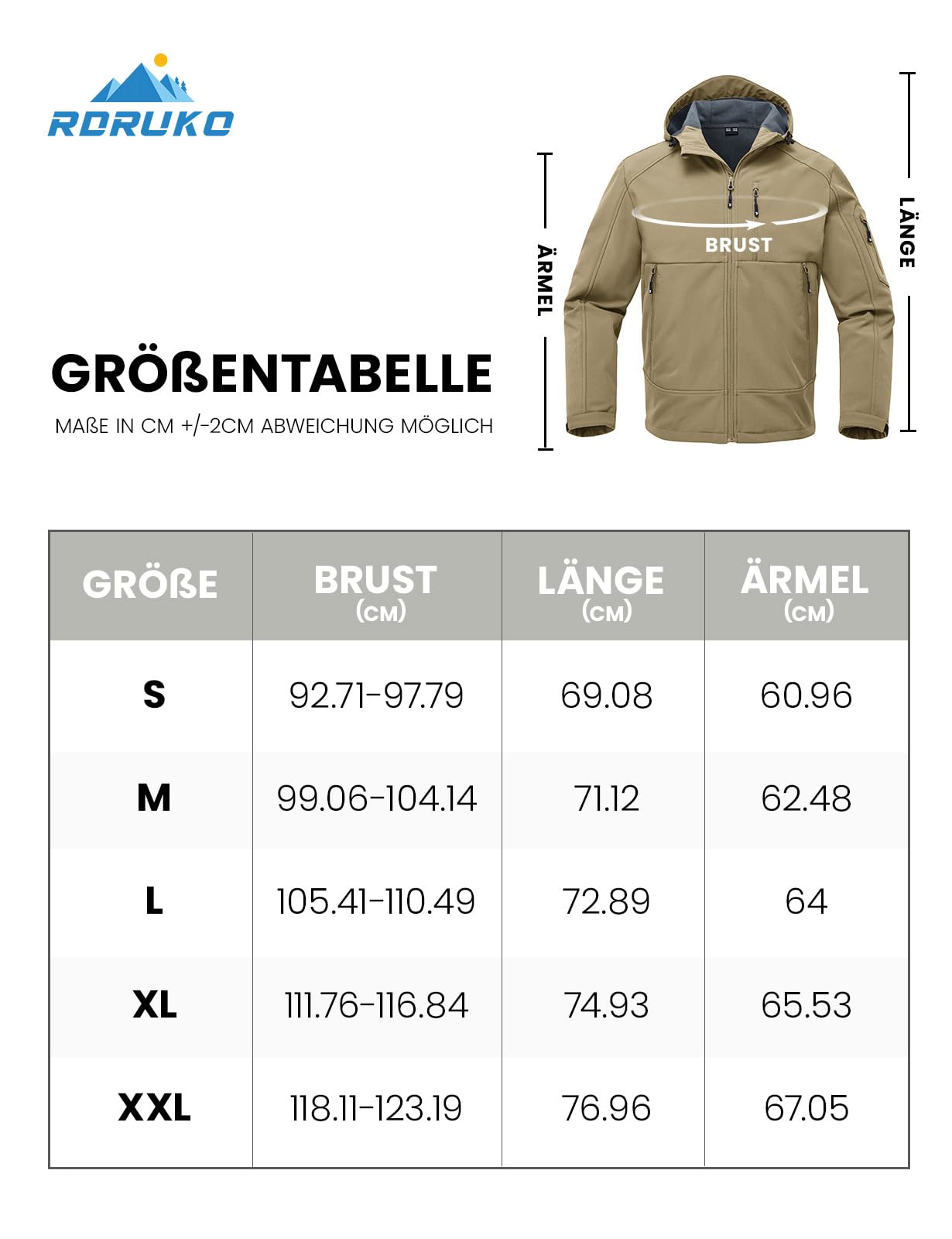 Rdruko Chaqueta softshell para hombre, impermeable, forrada de invierno, chaqueta funcional con forro polar, chaqueta para exteriores, cortavientos, para senderismo, bicicleta, camping