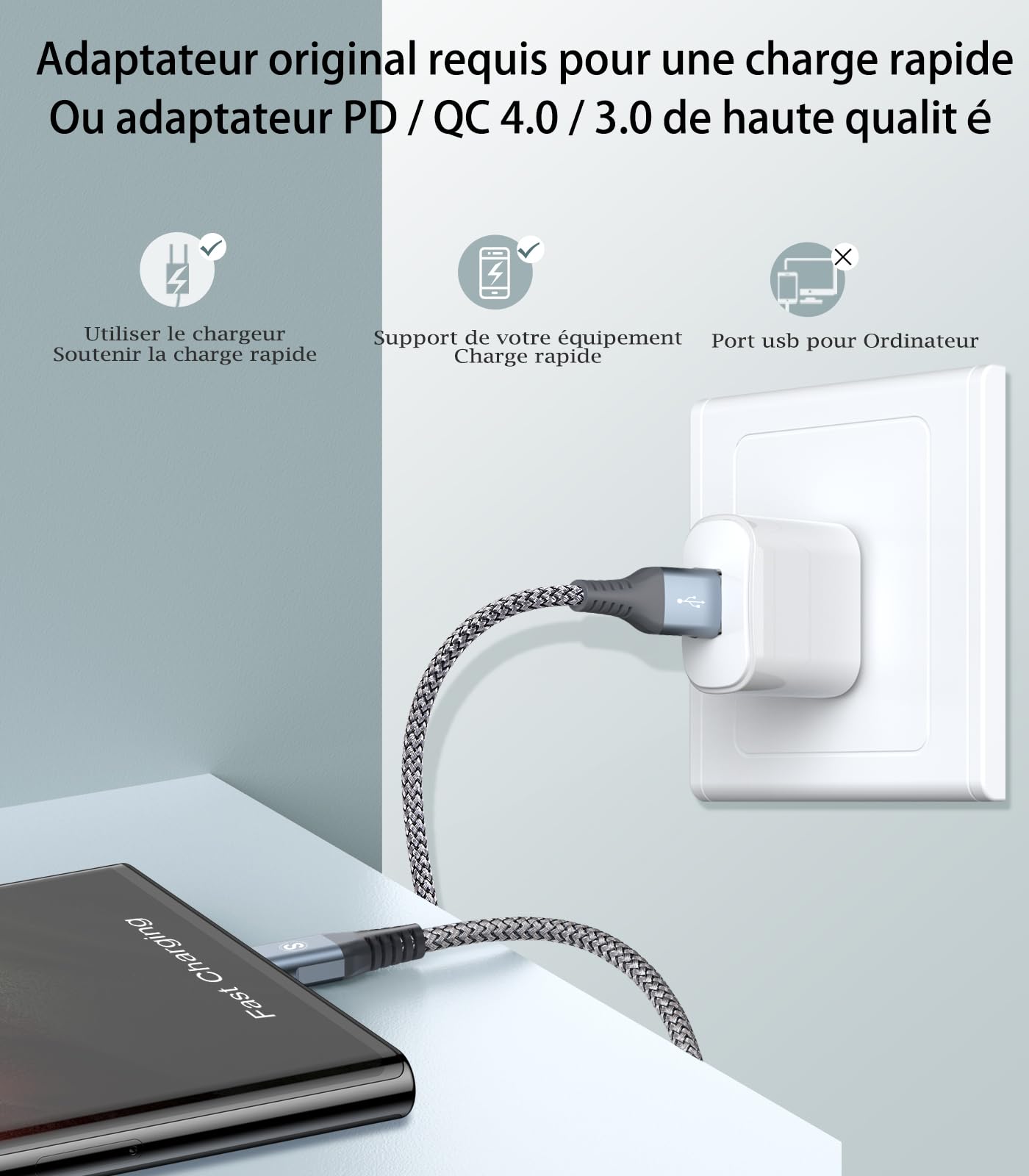 AviBrex Cavo USB C Ricarica Rapida [2 Pezzi 1M+2M] Cavo USB Tipo C 3.1A USB A a USB C Nylon per i Phone 17 16 15 Plus Pro Max,Galaxy S25/S24/S23/S22 a S8,Note20,M31,A71,A54,LG,Xiaomi,Huawei,Pixel