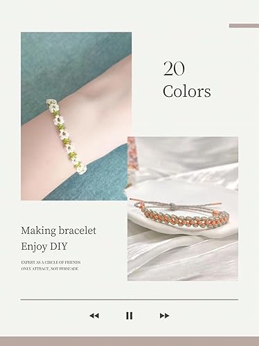 Miniatura 6 de Cuerda de nailon para pulseras de 0.031 in, 20 colores, hilo de nailon chino para pulseras trenzadas, cuentas, collares, manualidades de macramé,