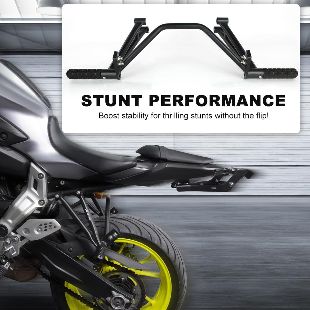 Xitomer Stunt Subcage & Scrape Bar Compatible with FZ-07 / MT-07 Subcage With Foot Pegs Passenger Peg Guard Stunt Protection Fit for FZ-07 / MT-07 2014-2024 12 o'clock Bar Scrape Bar Tail Kit