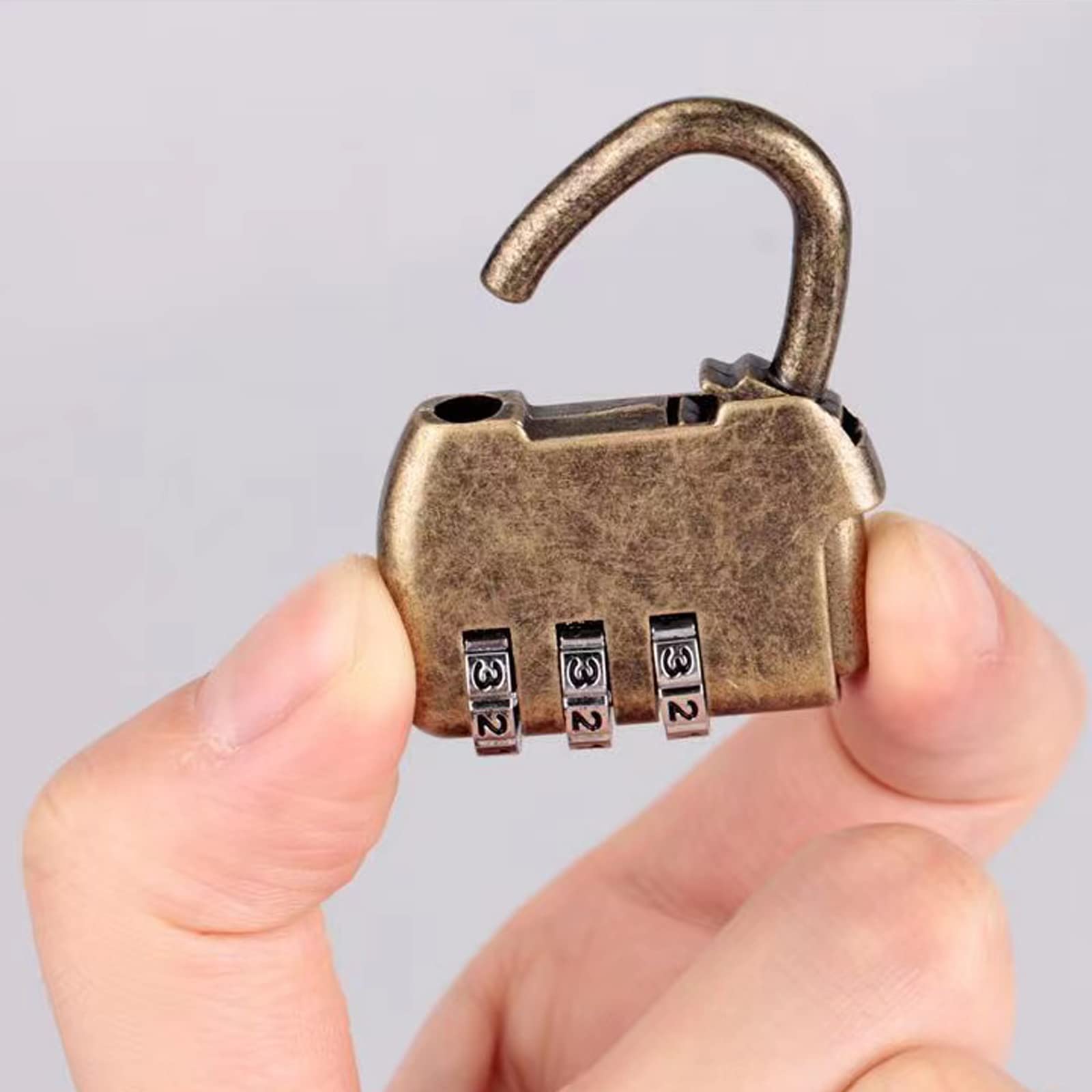 Vintage Antique Style 3 Digit Combination Lock Mini Bronze