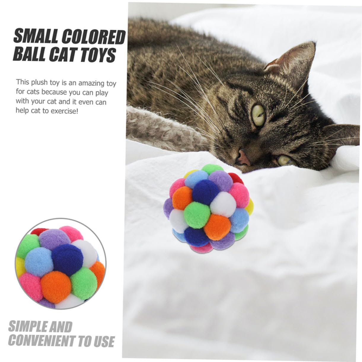 FRCOLOR Balles Jouets pour Chats en Peluche 4pcs Interactives avec Clochettes pour Activités en Intérieur Stimulantes et Gardant Le Chat Actif