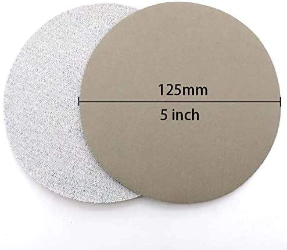 Disques de pon?age de 5 pouces Crochet de papier abrasif imperm¨¦able 125 mm et amp;?Papier abrasif en boucle 320-10000 grains assortis pour polissage humide/sec 50 pi¨¨ces, H