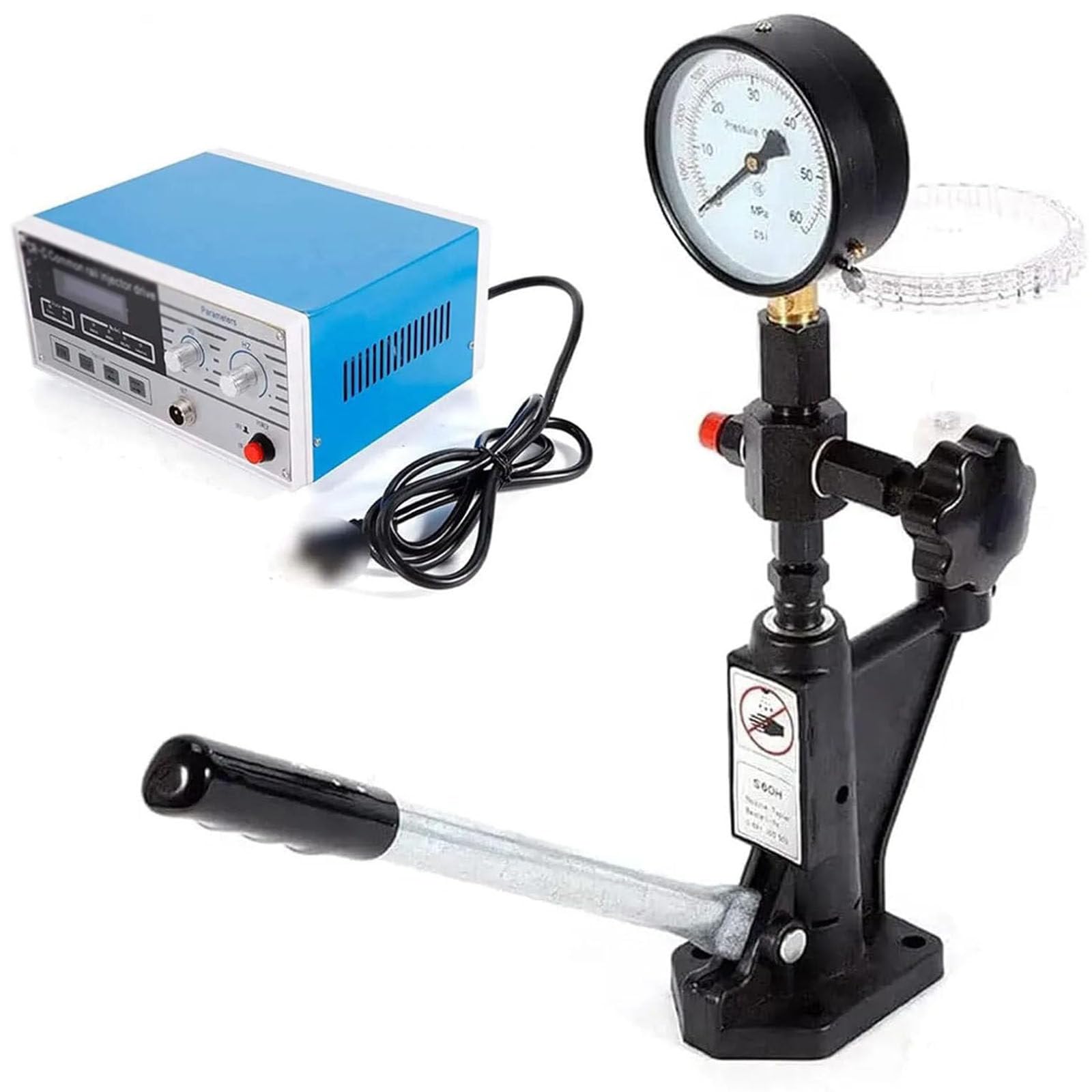 Kit Tester iniettori Common Rail,Dispositivo di Controllo iniettori,Tester ugelli Diesel Professionale Multifunzione CR-C+Tester iniettori Carburante S60H