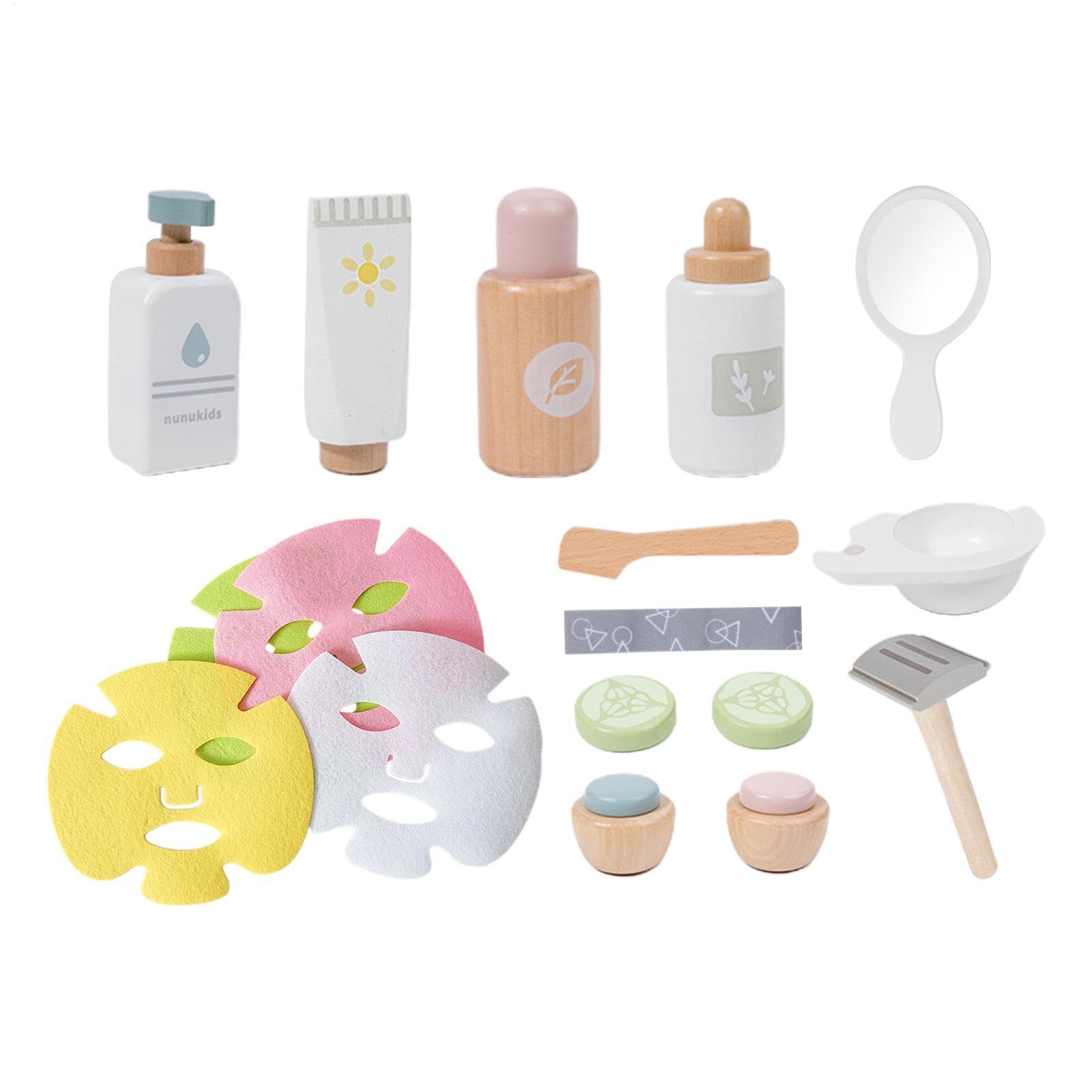 Kids Makeup Set - Pretend plays Beauty Salon Kit, Wooden Vanity plays Set For Girls | Toy Makeup Set For toddler, Role plays Beauty Accessories, Educational Makeup Toy For Kids & Salon Pretend plays
