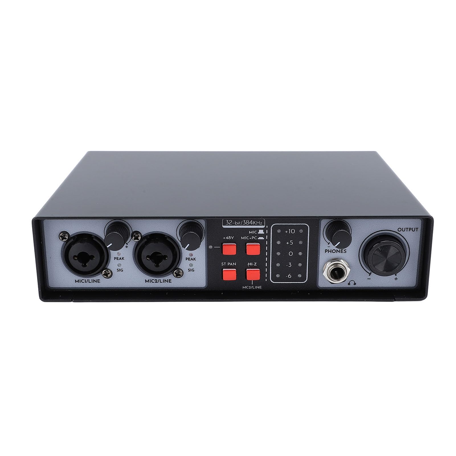 Sound Mixing Console Professional 2 in 2 fuori mixer audio digitale con alimentazione fantasma 48v incorporata per esibizioni dal vivo Registrazione in studio Metal Construction