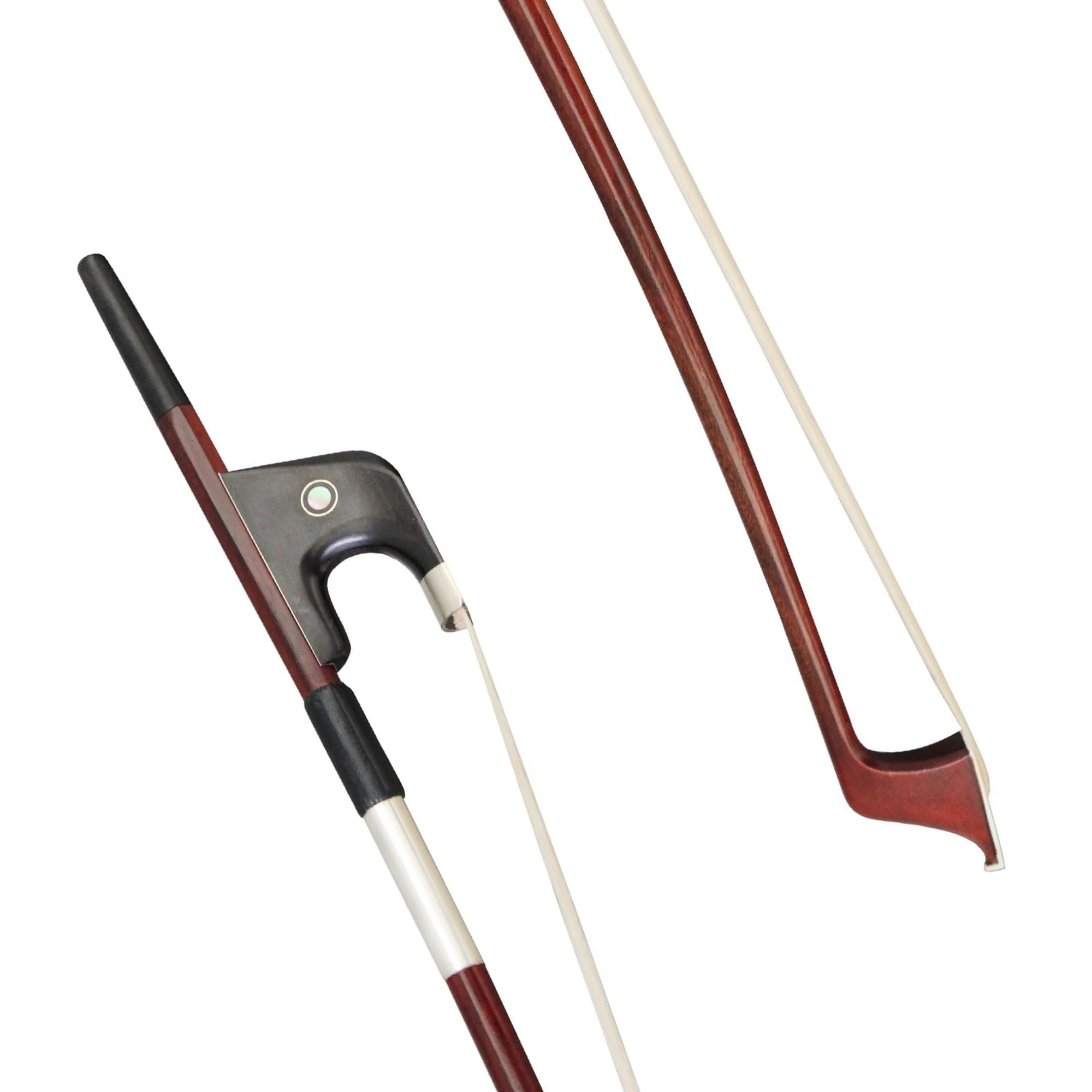Professioneller Geigenbogen Bass Geigenbogen Brasilholz Ebenholzschwanz und weißes Rosshaar 1/2(4/4)
