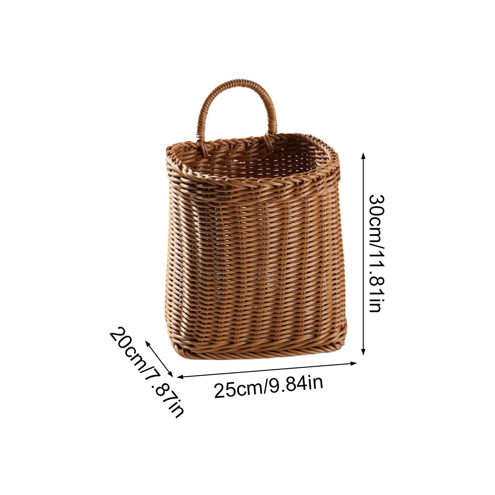 Cesti per Parete | Portafrutta e Portapane in Intrecciato | da Parete in Rattan | per Cucina Ingresso Camera Soggiorno Casa Interno Esterno