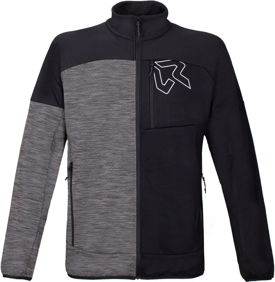 Rock Experience REMC02431-C142 KOBRA MOCK NECK FZ MAN FLEECE Sweatshirt Men's 0208(CAVIAR)+O014(GREY MELANGE) 3XL